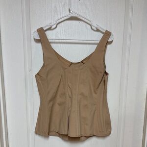 HoneyLove Boldness Tank Beige 2X V-Neck Tummy‎ Control Shapewear Boning Tank Top